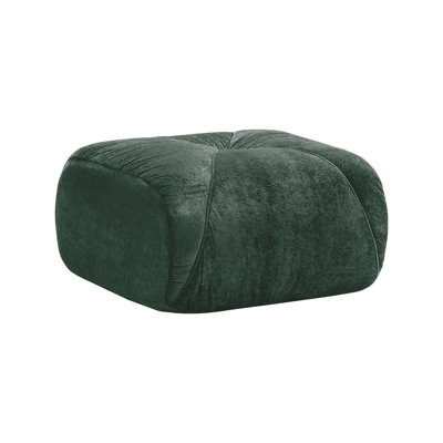 Green Velvet Ottoman - Tufted Accent Stool with High-Density Sponge, Luxury Living Room Footrest