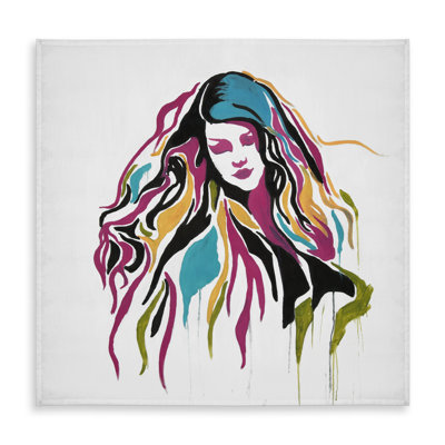 Yellow Woman Graffiti Art Tablecloth | Indoor/Outdoor Decor
