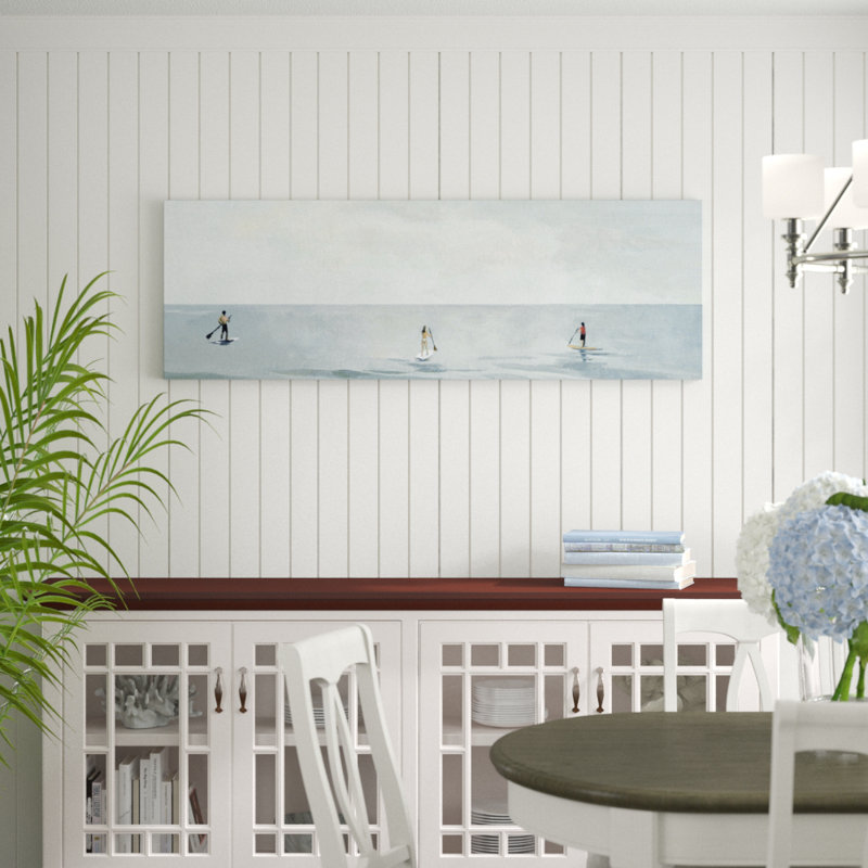 «Serene Paddle Boarding» par Parvez Taj, reproduction d'art sur toile tendue, H 15 po x l 15 po x P 1,5 po