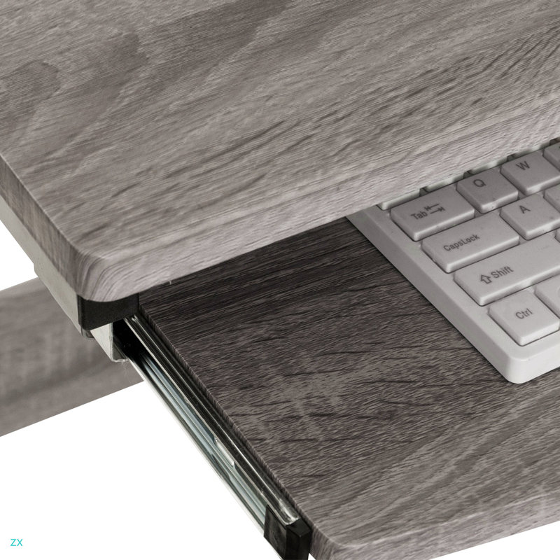 Complete Computer Workstation Desk, Gray/Silver