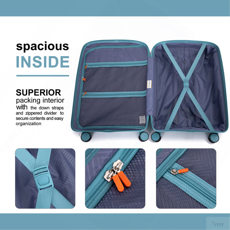 Luggage Sets 3 Piece, Hard Shell Suitcase Set With Double Spinner Wheels TSA Lock Carry On And Checked Travel Luggage, DARK BLUE(20/24/28)