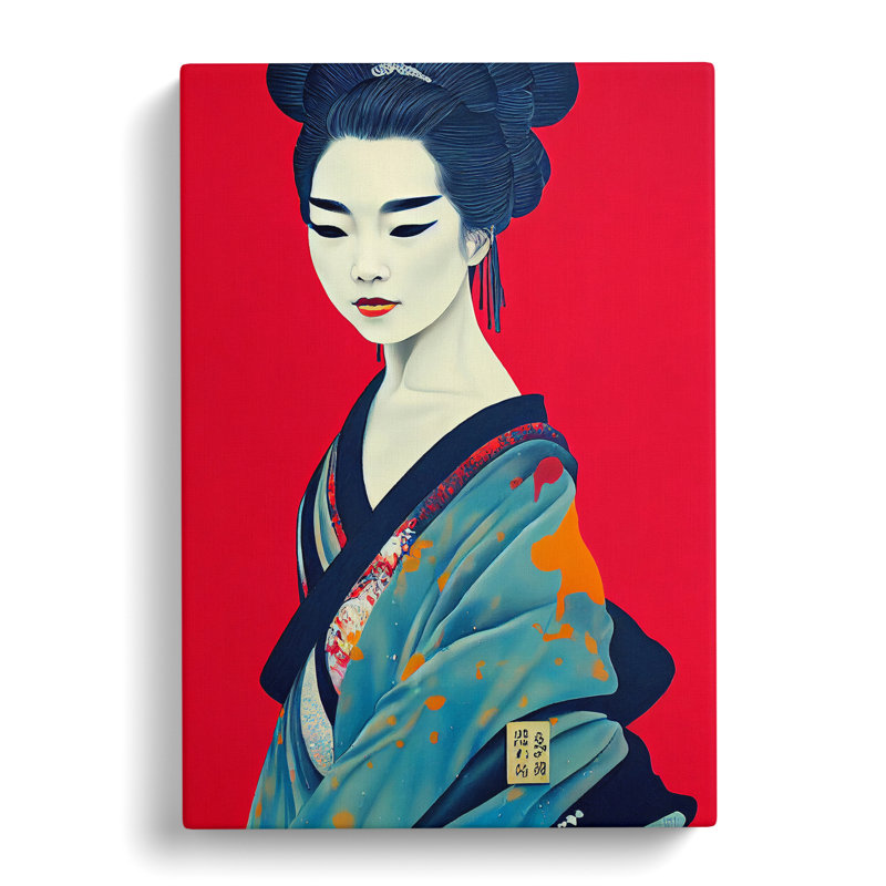XC1022-1363X Charismatic Geisha - Wrapped Canvas Print, 76cm H x 50cm W x 3cm D