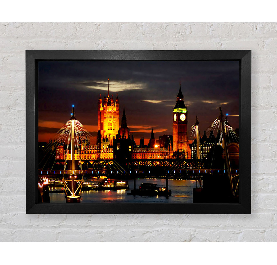 London Houses Of Parliament Lichter - Druck