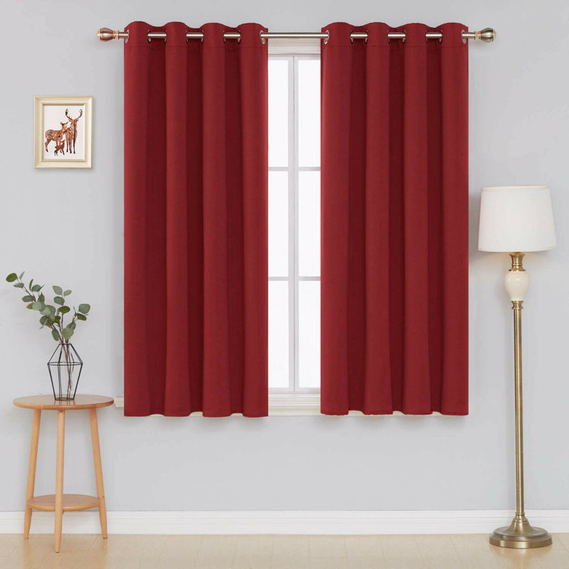 Frasco Blackout Curtain Pair, Red, 116.84cm Width x 182.88cm Drop