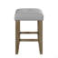 Tabouret à hauteur de comptoir en cuir synthétique gris et chêne (ensemble de 2)