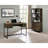 Oak Herringbone Rustic Bookcase With 3 Open Display Shelves And 2 Adjustable In Cabinet Bookcase, 2-Door For Den