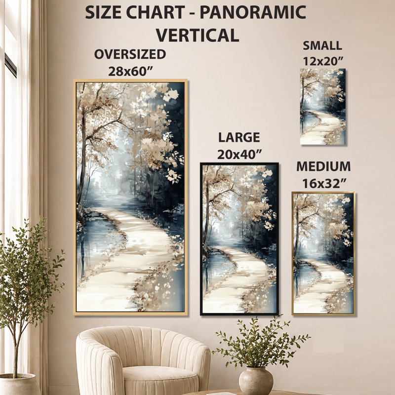 Beige bleu Beulah III - décoration murale nature beige, impressions encadrées sereines, H 32 po x l 24 po