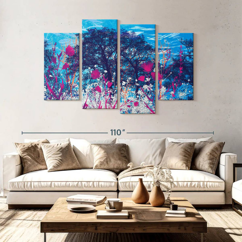 Alvord, ciel bleu, pré, feuillage, H 54 po x l 84 po
