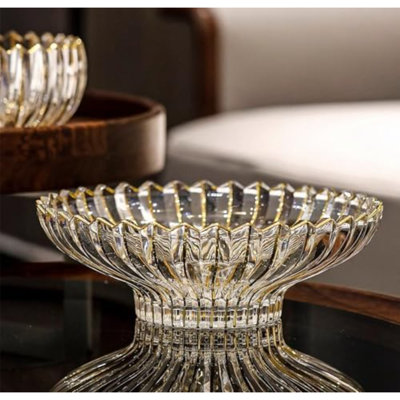 Bol décoratif en or peint à la main de 12 pouces de diamètre, bol à fruits, centre de table de cuisine, décoration intérieure. (Or)