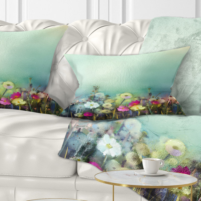 Coussin Dandelion Poppy and Daisy, 12 po x 20 po, Rectangle