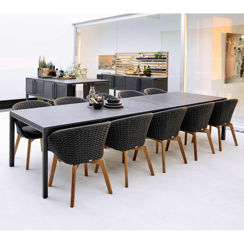 Drop Outdoor Dining Table, Black, Lava Gray
