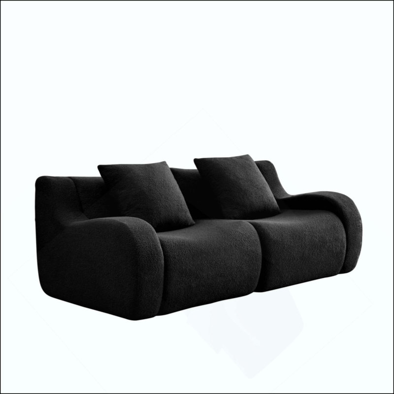 Canapé doux en tissu doux et désossé, aucun assemblage requis, conception épurée, conception antidérapante, éponge haute densité 32D pour le salon, la chambre à coucher