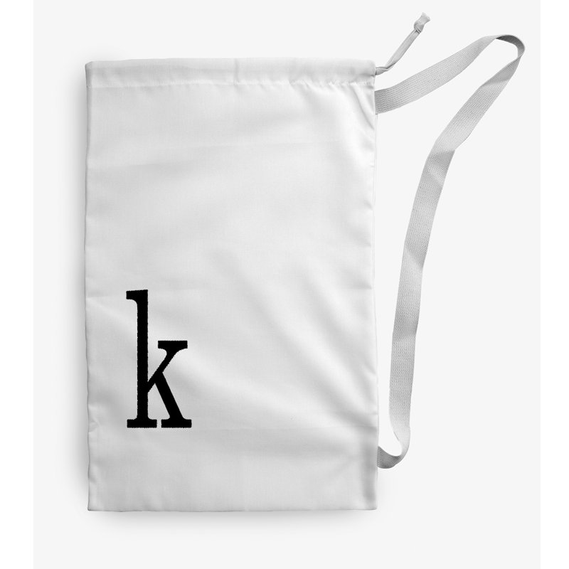 Sac à linge Monogram, Petit (H 29 po x l 18 po), Blanc / noir