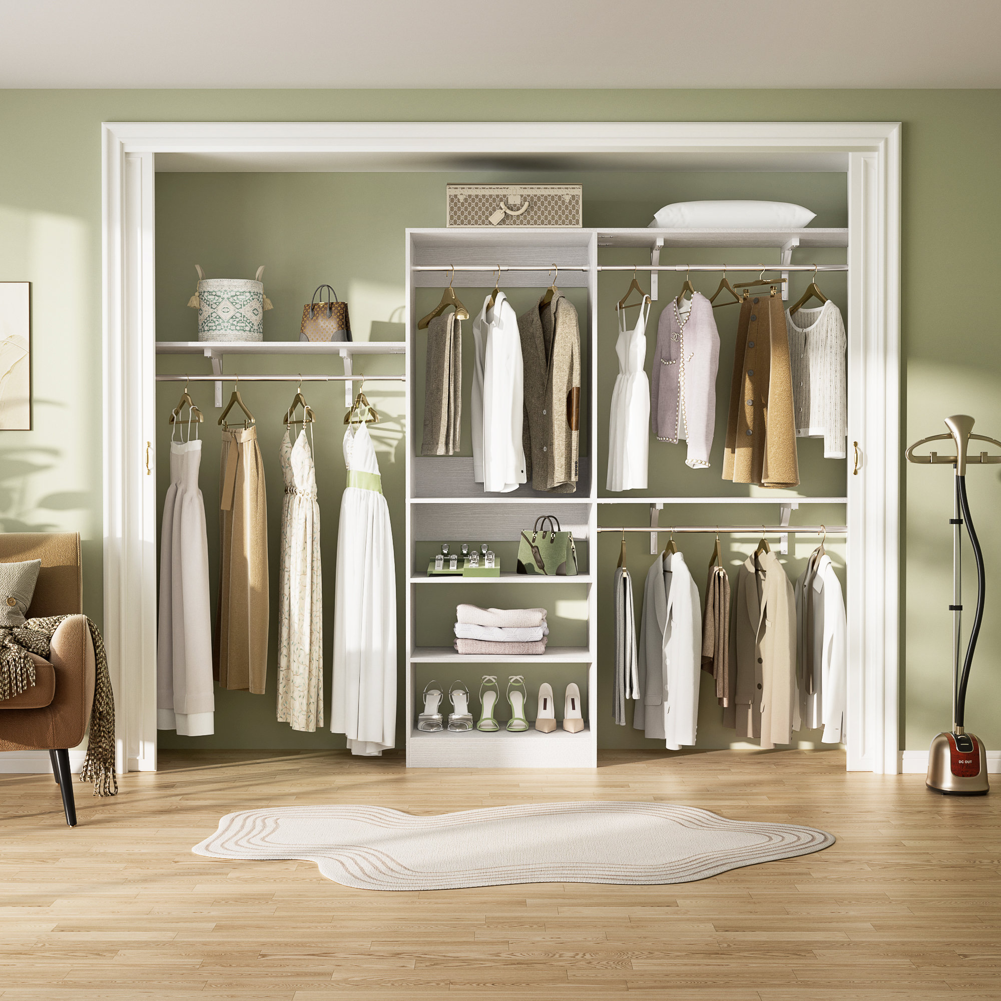 Latitude Run® Jhania 20.2'' 96'' Closet System (Can Be Cut To Fit