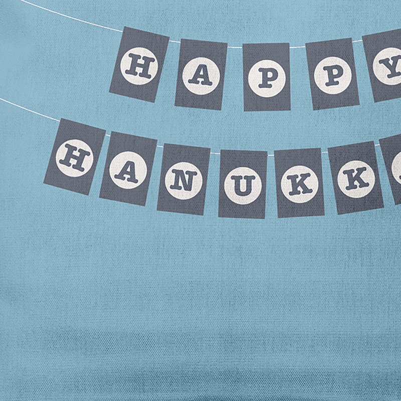 Essence des Fêtes «Happy Hanukuah», 20 po x 20 po, Bleu clair