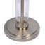 Lampe de table en nickel brossé avec interrupteur marche / arrêt et base en verre transparent