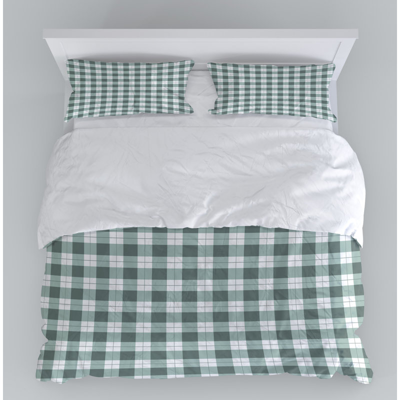 Checkered Duvet Cover, Queen Duvet Cover + 2 Queen Shams