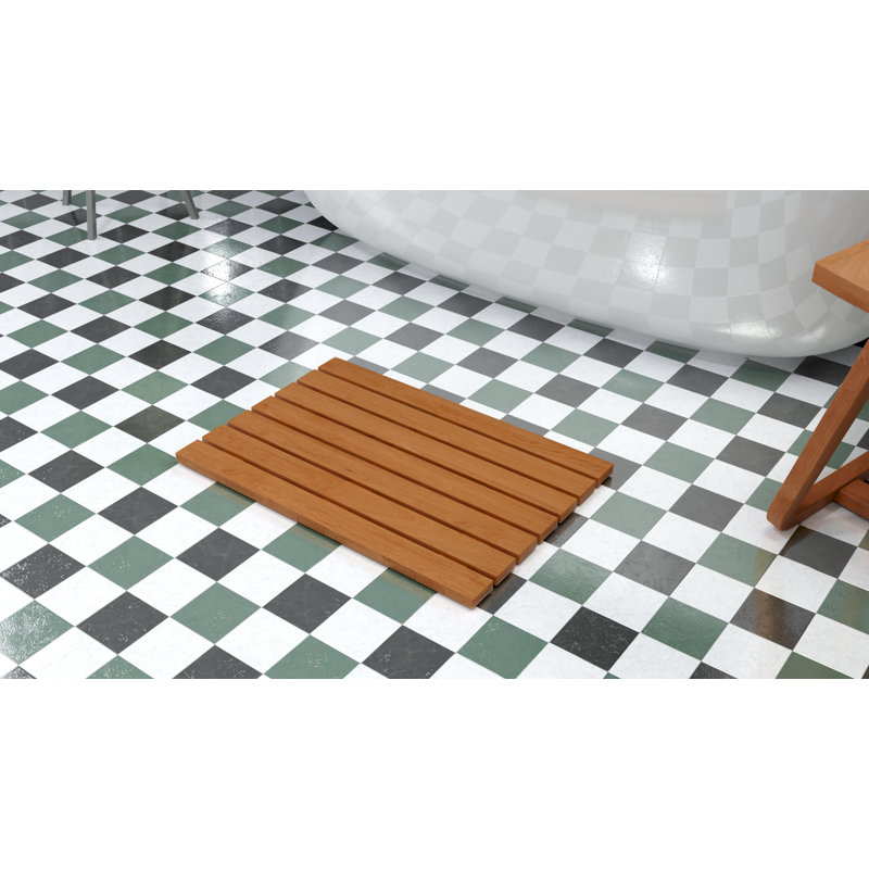 Jashley Solid Wood Non-Slip Bath Mat