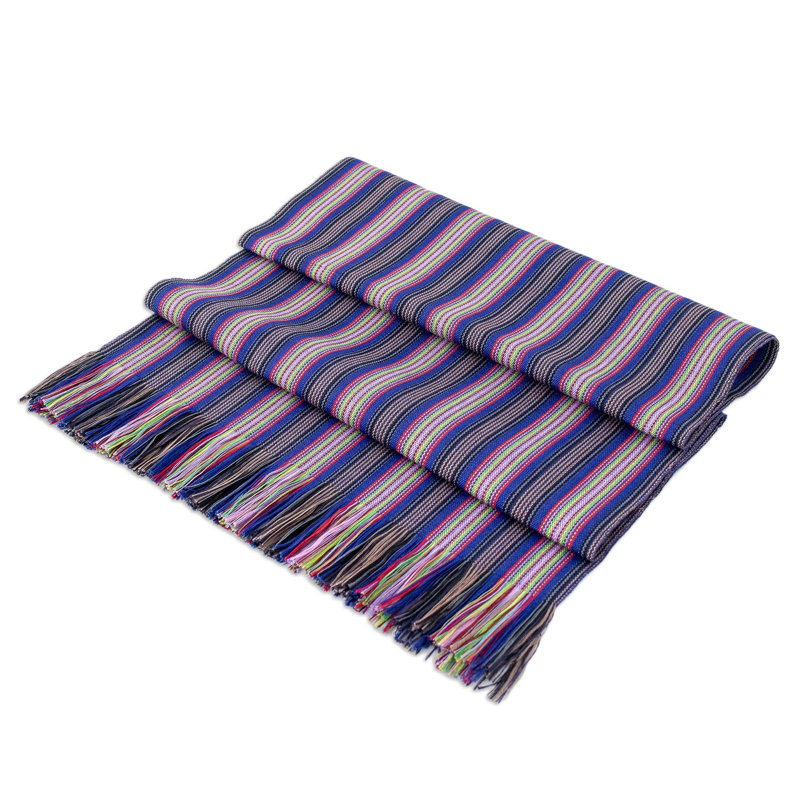 Breakwater Bay Handmade Solola Blue Cotton Table Runner