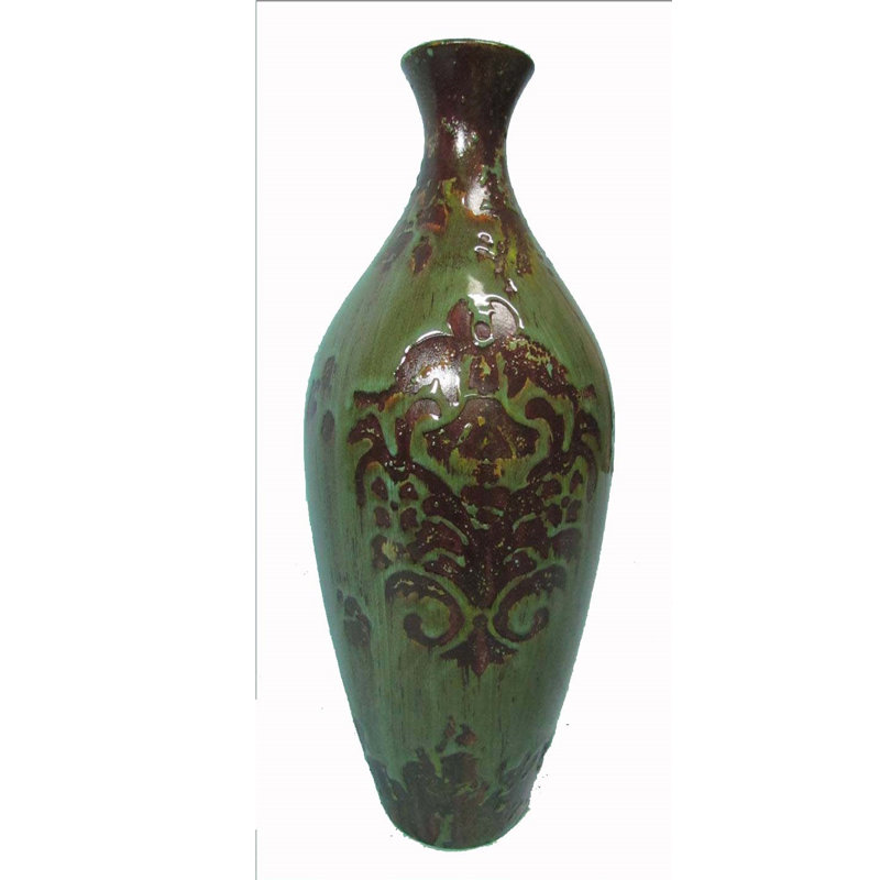 Vase de table en céramique 6,5 po green Rollingdam