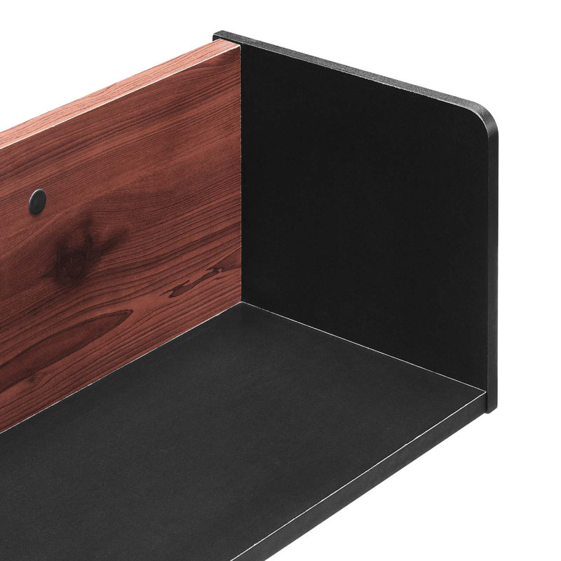 Modway Kinetic Wall-Mount Shelf, Black/Cherry