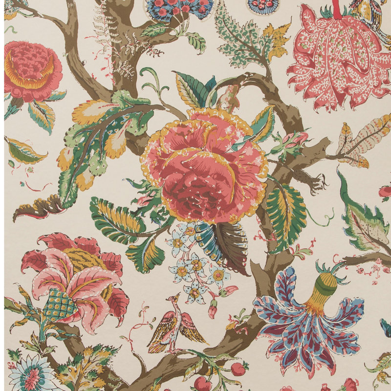 Adlington 33' L x 27.5" W Wallpaper Roll, Berry