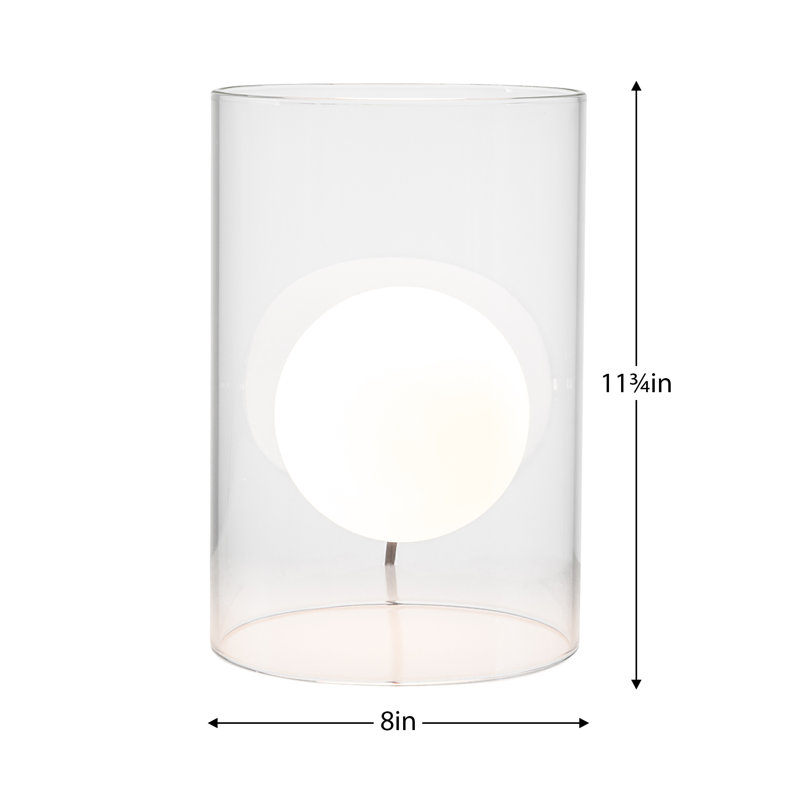 Lampe de table en verre Arniece, H 11,75 po x l 8 po x P 8 po