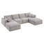 Canapé modulaire entièrement compressé de 142 po x 82 po, en forme de U avec repose-pieds, chenille rayée de luxe avec coussin moelleux en forme de nuage, sans assemblage requis, pour salon et appartement-1793278681