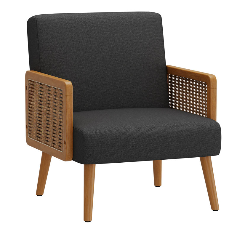 Stocksbridge Upholstered Armchair, Black Linen