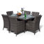 Karcher 6 - Person Wicker Patio Dining Set with Rectangular Table , Cushions Included