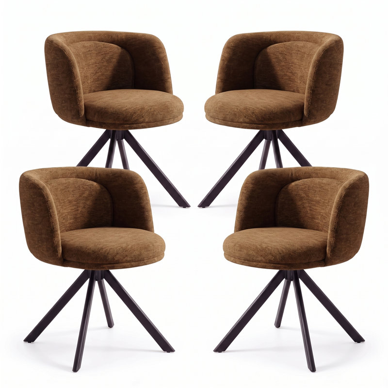 48cm H Upholstered Side Chair, Brown, 4