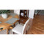 Chaise de salle à manger rembourrée en tissu de lin moderne moelleux de 6 po d'épaisseur avec pieds en bois massif, garniture cloutée et dossier haut ergonomique-115138340