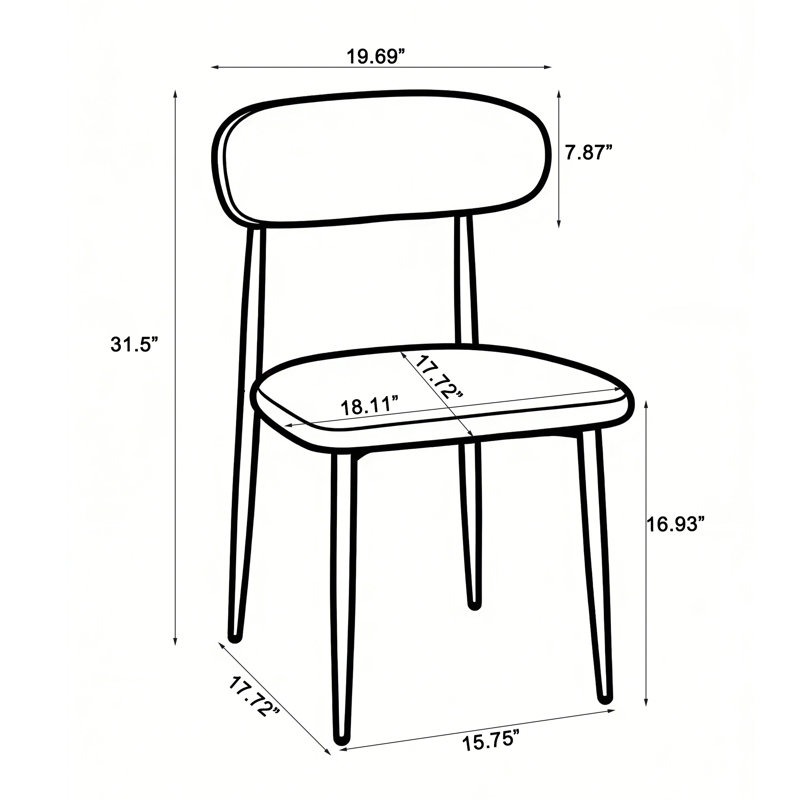 Upholstered Dining Chair Side Chair, Wood, Dark Grey