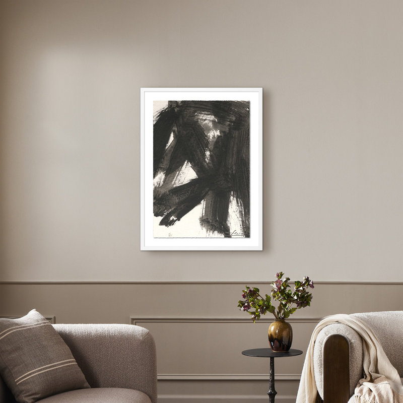 No. 16 Painting by Valeria Sidanez, 32" H x 24" W, Black Maple Framed