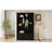 Retro Arched 48.7-Inch All-In-One Hall Tree, Farmhouse Style MDF Jet Black Entryway Storage Coat Rack for Mudroom and Hallway