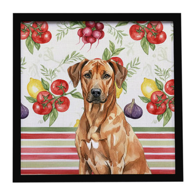 Rhodesian Ridgeback Vegetables Framed Metal Print