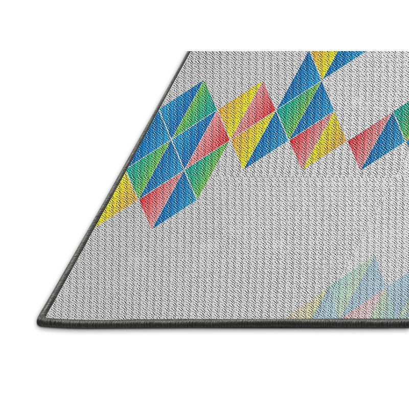 Tapis à motifs bleu / orange / vert, Rectangle 7 pi x 9 pi
