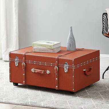 World Menagerie Prem 2 Piece Leather Vintage Trunk & Reviews