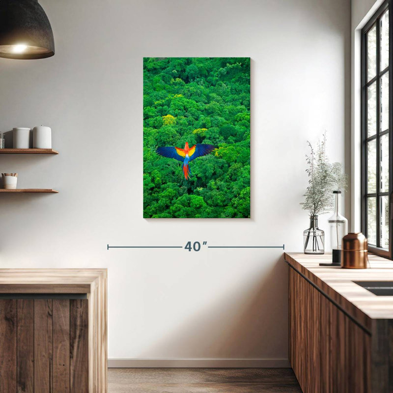 Brampt Rainforest Scarlet Macaw, 36" H x 24" W