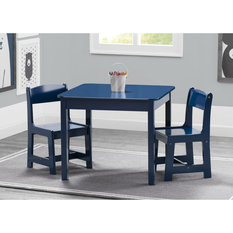 Ensemble de table et de chaises pour enfants 3 pièces Aster, Bleu foncé