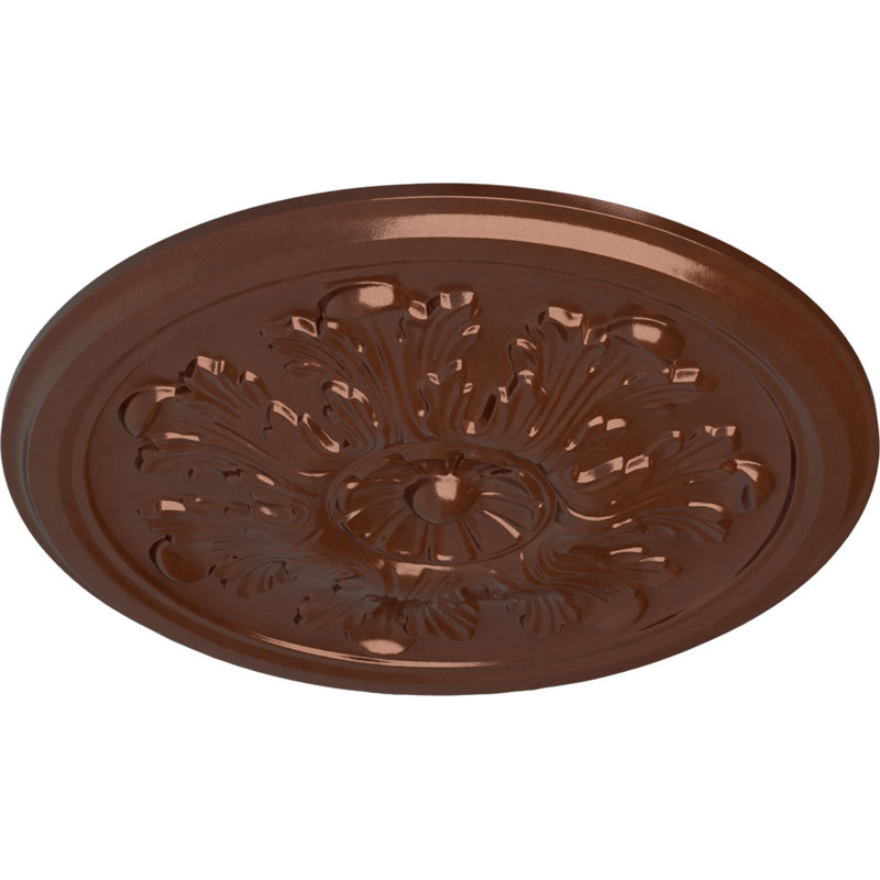 Endurathane Legacy Acanthus Ceiling Medallion, 12 3/4"OD x 7/8"P (Fits Canopies up to 3 1/2"), Hand-Painted Copper Penny Finish