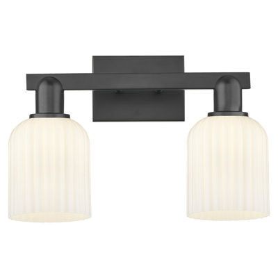 Downtown Urban - Franklin - Éclairage pour meuble-lavabo 2 lumières 16 po - Abat-jour tourbillon Deco