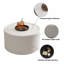 Table basse ronde avec corps en cuir PU et rangement caché pour le salon-2062004312