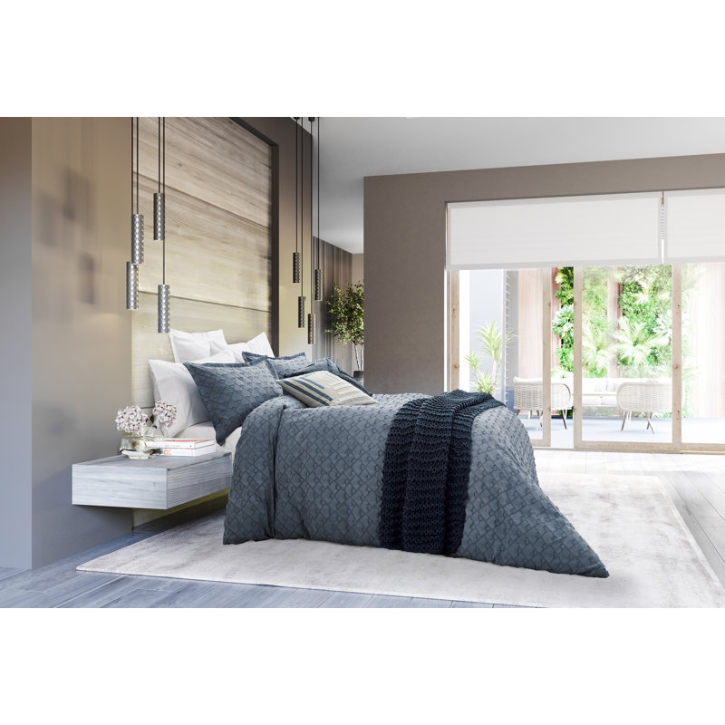 Kona Cotton Duvet Cover Blue, Double