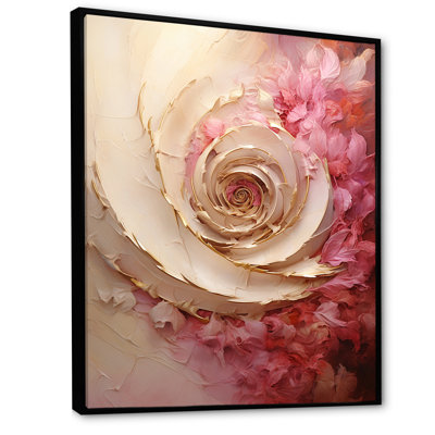 «Beige, rose, minimalisme, spirales de poteries II», reproduction abstraite sur toile_106140