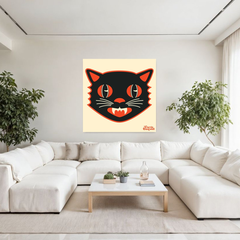 Art contemporain rétro, art de chat, H 48 po x l 48 po