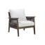Ensemble de conversation de patio 4 pièces en bois d'acacia avec coussins épais et table basse assortie
