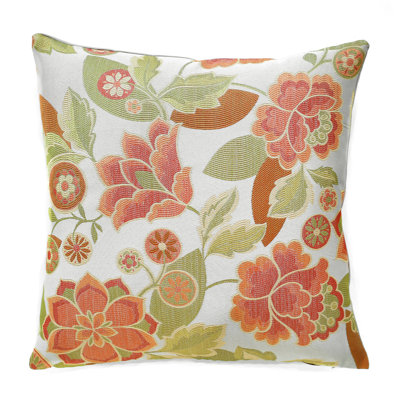 Floral Feather Throw Pillow