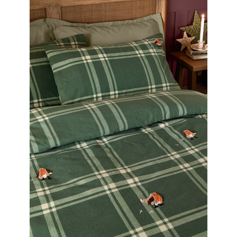 Ramble Robin Tufted Brushed Cotton Duvet Cover Set