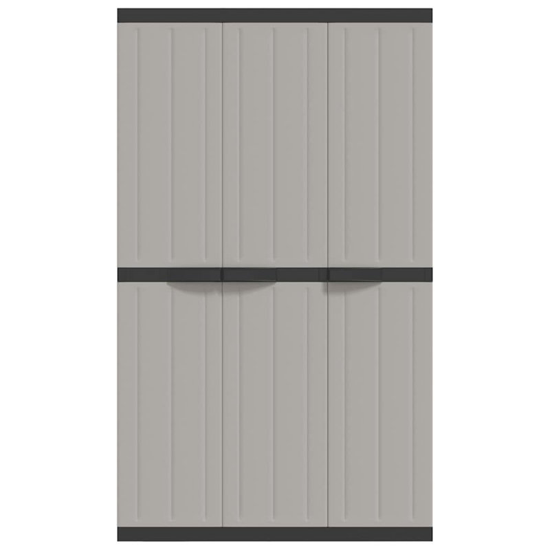 Grande armoire de rangement extérieure en polypropylène gris noir résistant aux intempéries, Gris